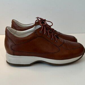 Soldini Brown Leather Lace up Oxfords Shoes ~ Women's Size 5.5 US / 36 EUR
